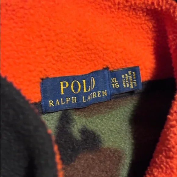 RALPH LAUREN POLO CAMOUFLAGE FLEECE PULLOVER XL MENS - Picture 3 of 3